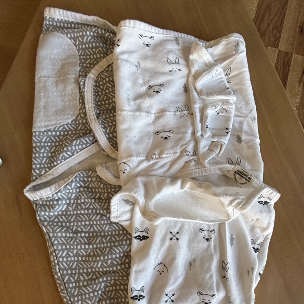 Charming Baby Sleep Swaddle Bundle (2) with Nordic Animal Design, Grey Print